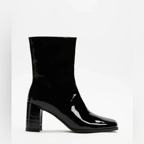 Sol Sana Shoes - SOL SANA Archie Boot in Black Gloss, Patent Leather Size 38